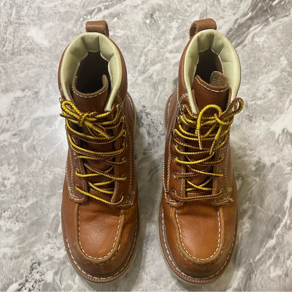 Men's Leather 6" Steel Toe Work Boots Oil Resistant Herman Survivors Oakridge - Picture 2 of 9